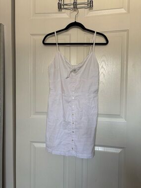 Abercrombie & Fitch White Tie-Front Mini Dress